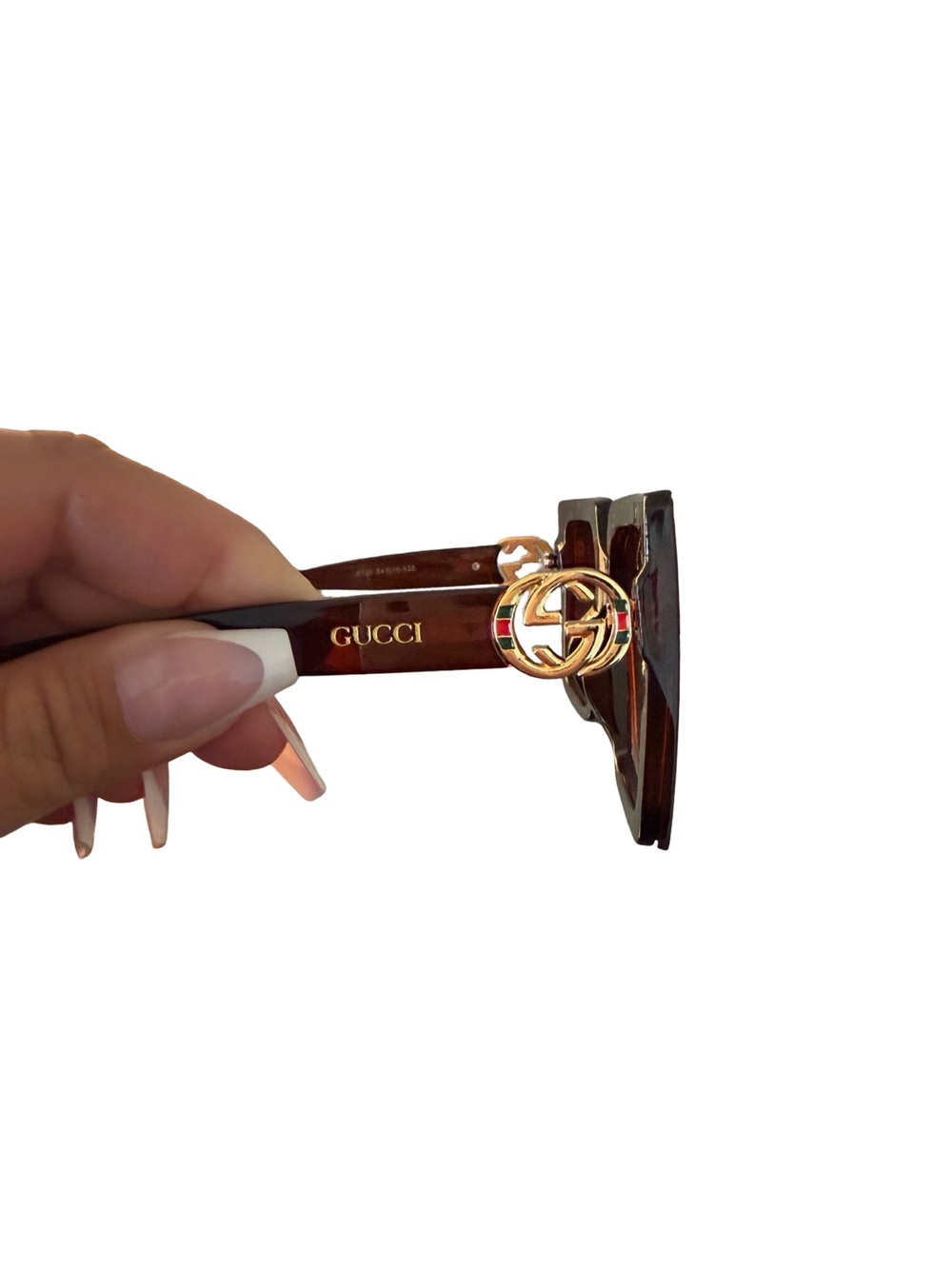 Gucci Women's Amber Brown Oversized Square Sunglasses - Picture 5 of 6